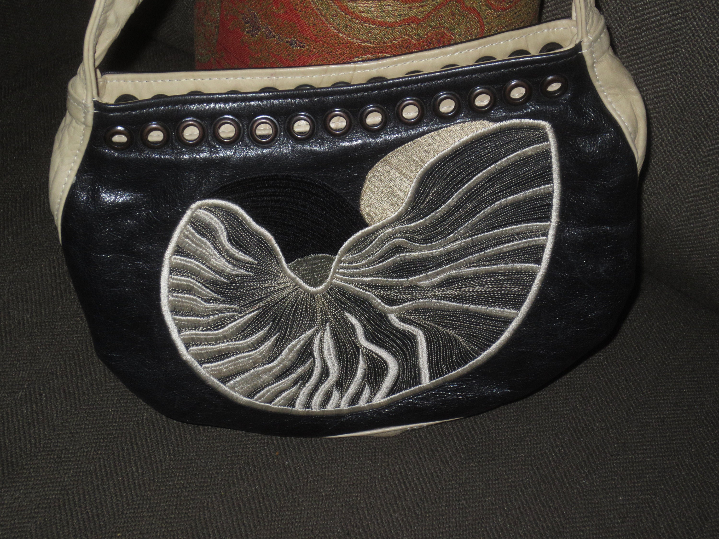 $890 R&Y AUGOUSTI Paris Large Laminated Leather Art Deco
