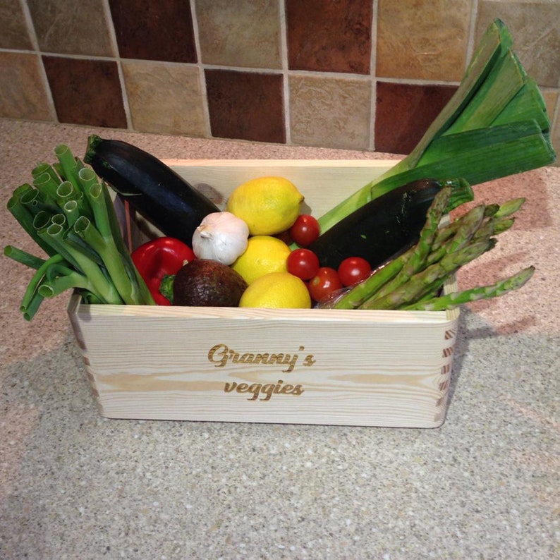 Personalised Vegetable Crate Fruit and Veg Box Crate Wooden Etsy