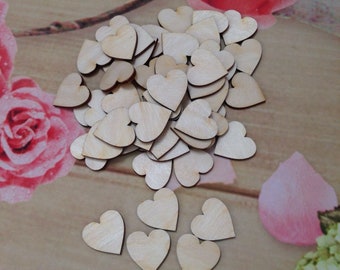 Natural Wooden Blanks Tag Cut Out Hearts Set Shapes Craft Supplies