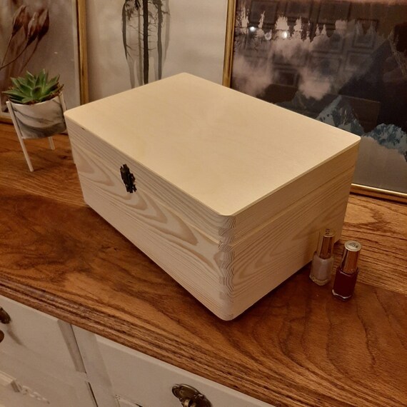 Wooden Chest with 6 drawers - Storage Cupboard Unpainted Decoupage Solid  Drawer