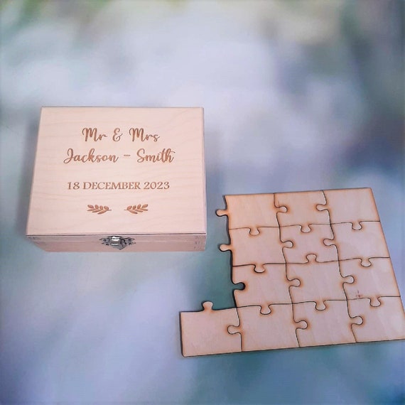 Wedding Jigsaw Puzzle Pieces Alternative Guest Book Sign Etsy