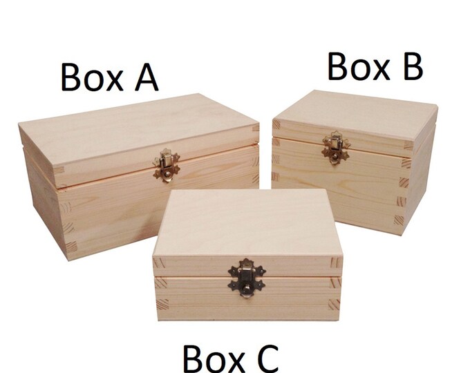 Plain Natural Wooden Boxes Sets or Individual With Silver Etsy UK