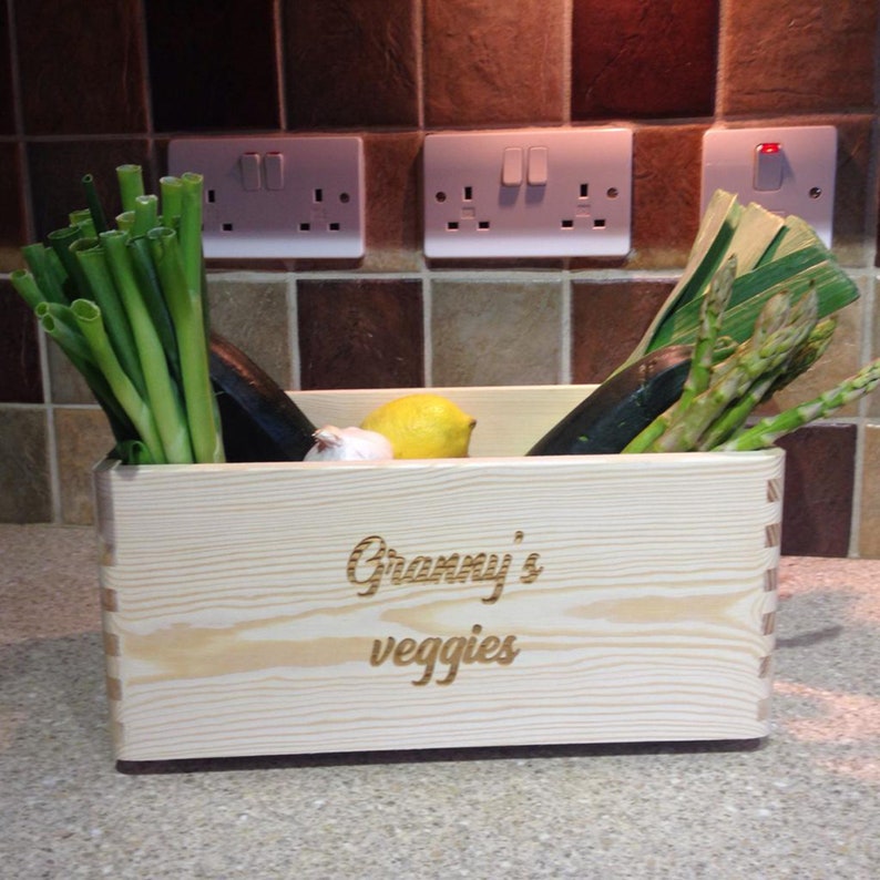 Personalised Vegetable Crate Fruit and Veg Box Crate Wooden Etsy UK
