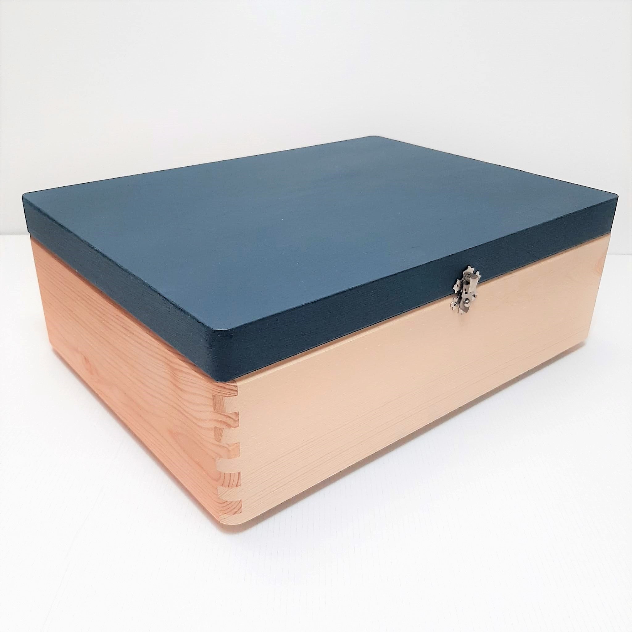 Household Storage Wooden Box With Painted Lid Art and Craft Etsy UK