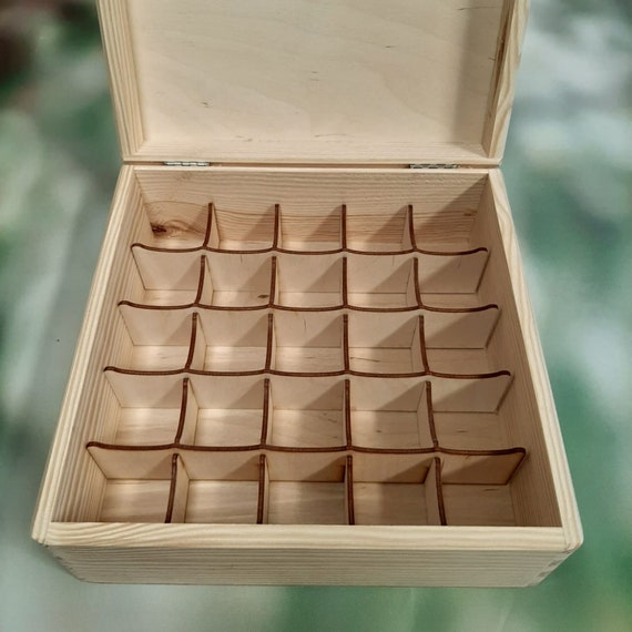 Plain Wooden Boxes Selection With Removable Dividers Tray Display