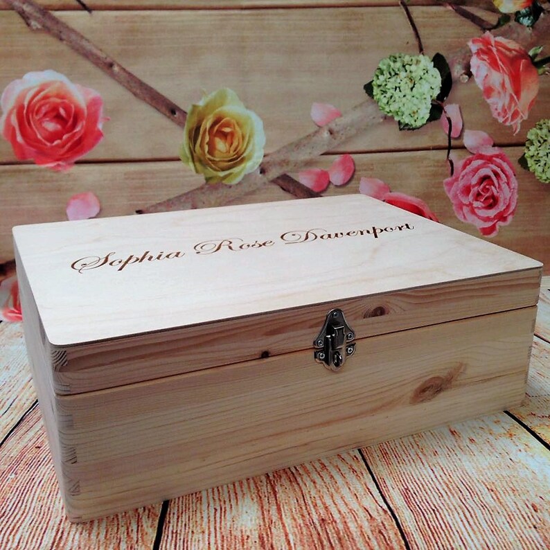 Personalised Wooden Chest Box Toy Storage Keepsake Holidays Etsy
