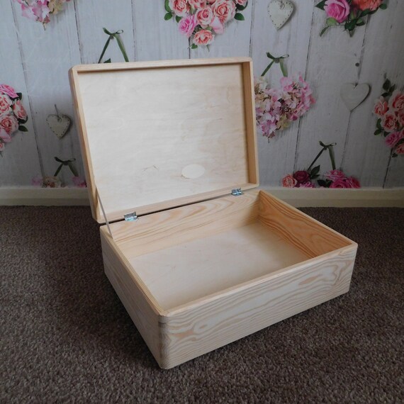 Unpainted Wooden Box Handles or No Handles Storage Box Christmas