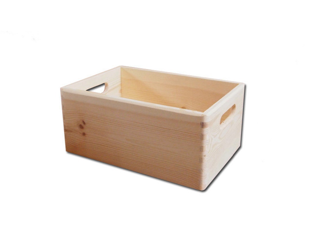 Plain Unpainted Wooden Tool Box DIY Storage Chest With Handles blank