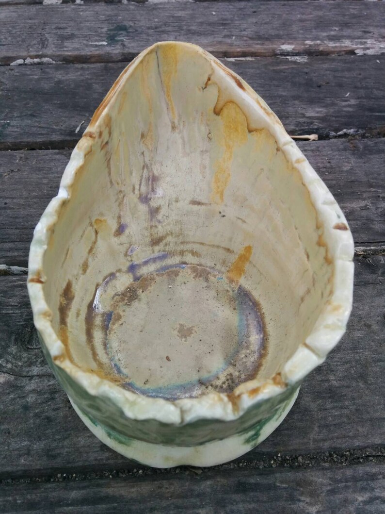 Pottery Gravy Boat Small8 Oz Scalloped Etsy