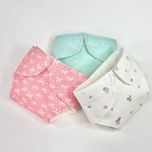 Cloth Doll Diapers: Fits 10-14&quot; waist dolls