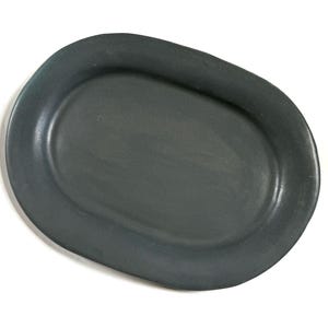 Hand-Built Stoneware Oval Platter: Large Pottery Serving Plate