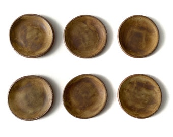 klitzekleine Steinzeug Keramik Teller: MADE TO ORDER Set mit 6 handgefertigten Butterpat-Geschirr