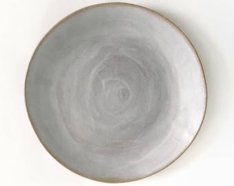 Pottery Serving Plate. MADE TO ORDER.  Hand-built Rustic Dinnerware. Large Round Platter. Cake Plate