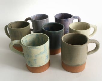 Hand-Crafted Stoneware Pottery Mugs in Multiple Colors, Made to Order Ceramic Tea and Coffee Cups