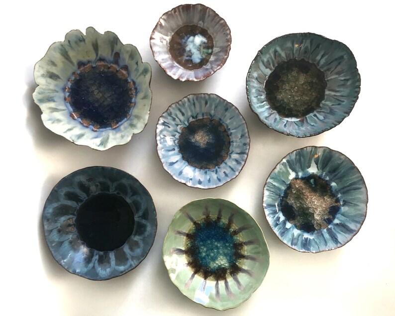 Ceramic Crackle Glass Art Bowl. One Of A Kind Decorative Bowl. Etsy