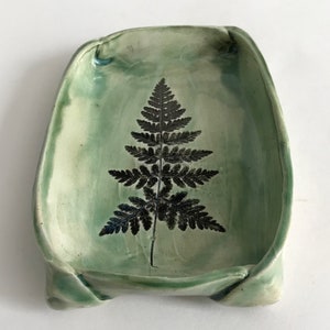Fossil Fern Ceramic Dish, Symbol of Healing, Health, and Good Luck, For Soap, Food, and Everything Else image 10