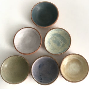 Little Pottery Bowls Set of 6 Matte Glaze Ceramic Prep Dishes. Catch All Bowls. Ready to Ship