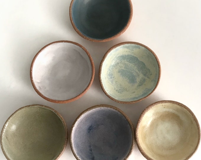 Matte Glaze Pottery Bowls - READY TO SHIP Set of 6 Ceramic Prep Dishes