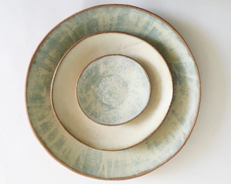 Rustic Dinnerware. Ceramic Plates. Salad Plates. Dessert Etsy