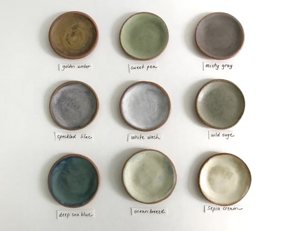 Handmade glazed stoneware pottery plates by RedBarnPottery on Etsy.