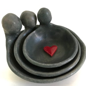 Goddess Pottery Bowls Nesting Set. Functional Ceramic Art
