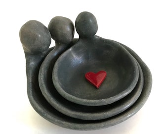 Goddess Pottery Bowls Nesting Set. Functional Ceramic Art