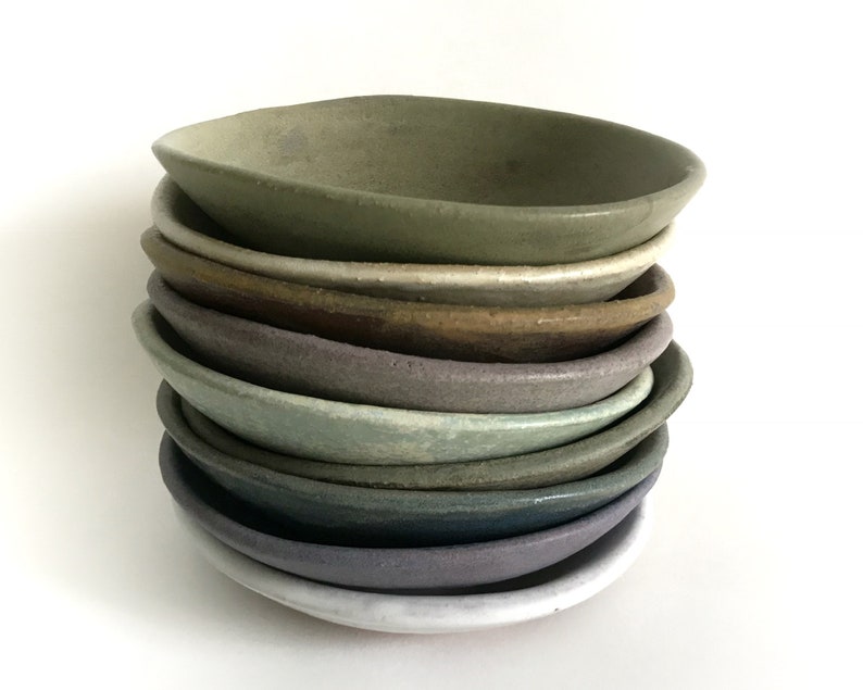 Pottery Shallow Dessert & Snack Bowl. Hand-Built Stoneware Ceramics. MADE TO ORDER. Multiple Colors. Matte Glazed Pottery image 1