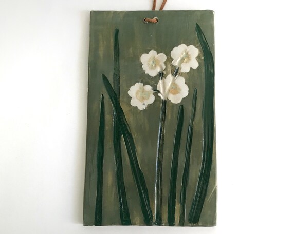 Floral Wall Hanging Daffodil Flower Botanical Wall Art Etsy