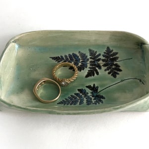 Fossil Fern Ceramic Dish, Symbol of Healing, Health, and Good Luck, For Soap, Food, and Everything Else image 8