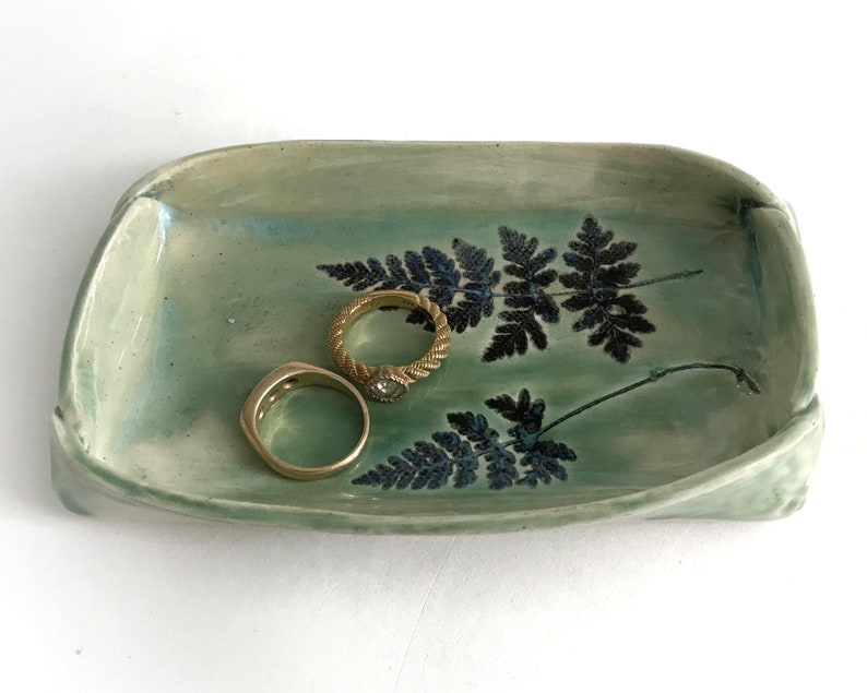Fossil Fern Ceramic Dish, Symbol of Healing, Health, and Good Luck, For Soap, Food, and Everything Else image 8
