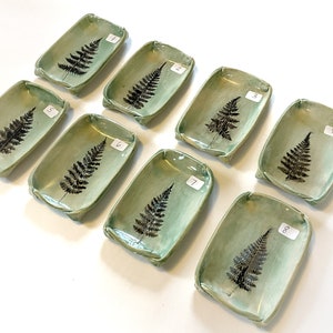 Fossil Fern Ceramic Dish, Symbol of Healing, Health, and Good Luck, For Soap, Food, and Everything Else image 5