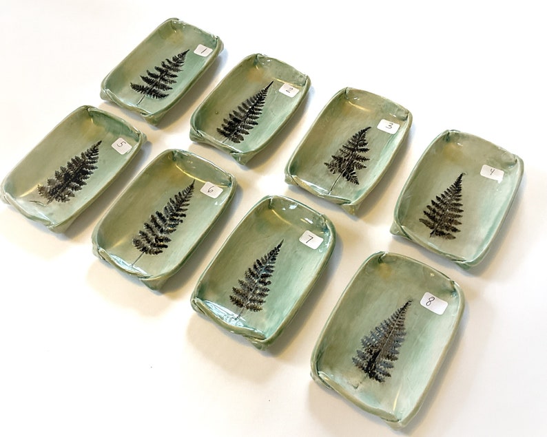 Fossil Fern Ceramic Dish, Symbol of Healing, Health, and Good Luck, For Soap, Food, and Everything Else image 5