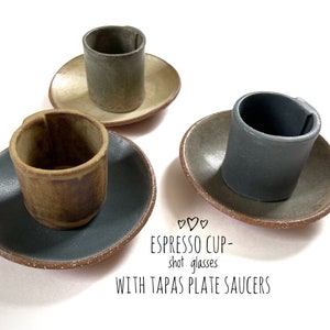 Handmade Ceramic Espresso Cup. Shot Glass. Tiny Cup. MADE TO ORDER. Small Handcrafted Stoneware Tiny Pottery Cup zdjęcie 3