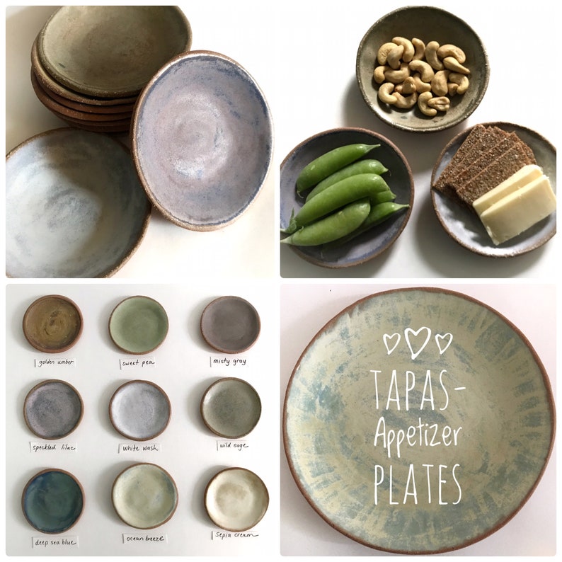 Ceramic Tapas Plates. Small Appetizer Plates. Made to Order. Etsy