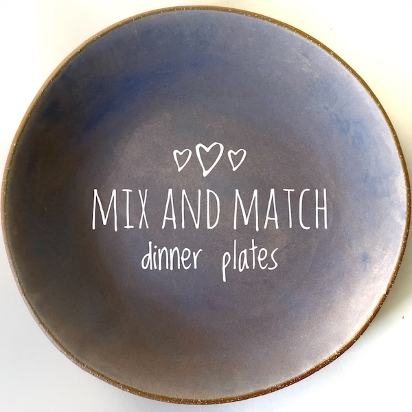 Ceramic Dinner Plate. Mix and Match Dinnerware. MADE TO ORDER. Handbuilt Stoneware Pottery Dishes. Wedding Registry