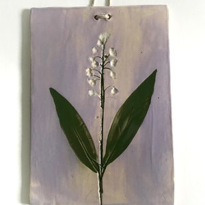 Lily of the Valley Ceramic Wall Decor. Floral Wall Art. Ceramic Trivet