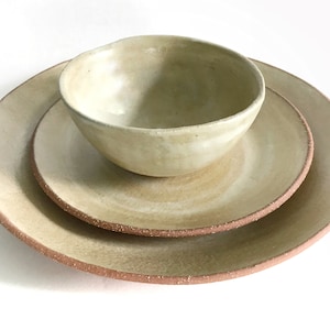 Hand-Built Stoneware Pottery Place Setting: Rustic Dinnerware
