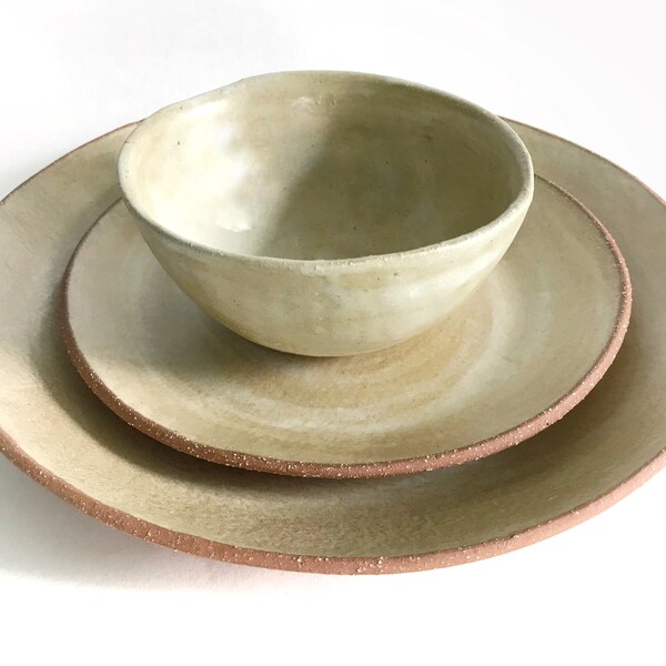 Hand-Built Stoneware Pottery Place Setting: MADE TO ORDER Rustic Dinnerware