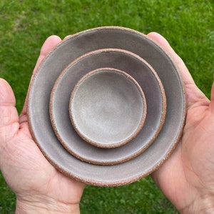 Handmade Ceramic Nesting Bowl Set: READY TO SHIP Matte Glazed Stoneware Pottery Small Dishes