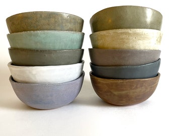 Pottery Bowl. READY TO SHIP.  Hand-Built Ceramic Stoneware. Multiple Colors. Matte Glazed Tableware