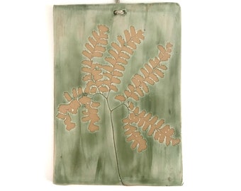 Maidenhair Fern Ceramic Wall Art. Trivet. Plate