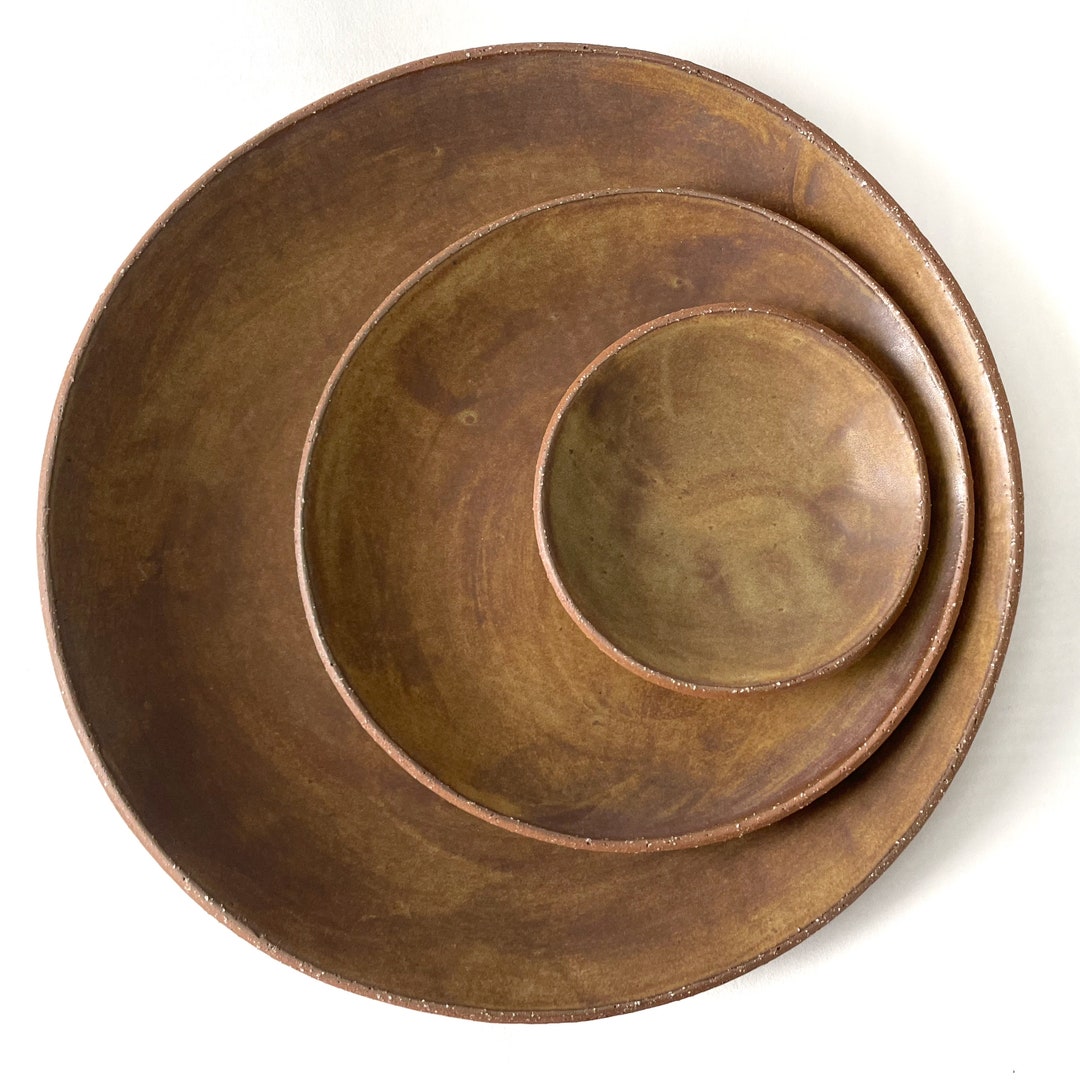 Pottery Plate Set. MADE TO ORDER. Handbuilt Stoneware Ceramic