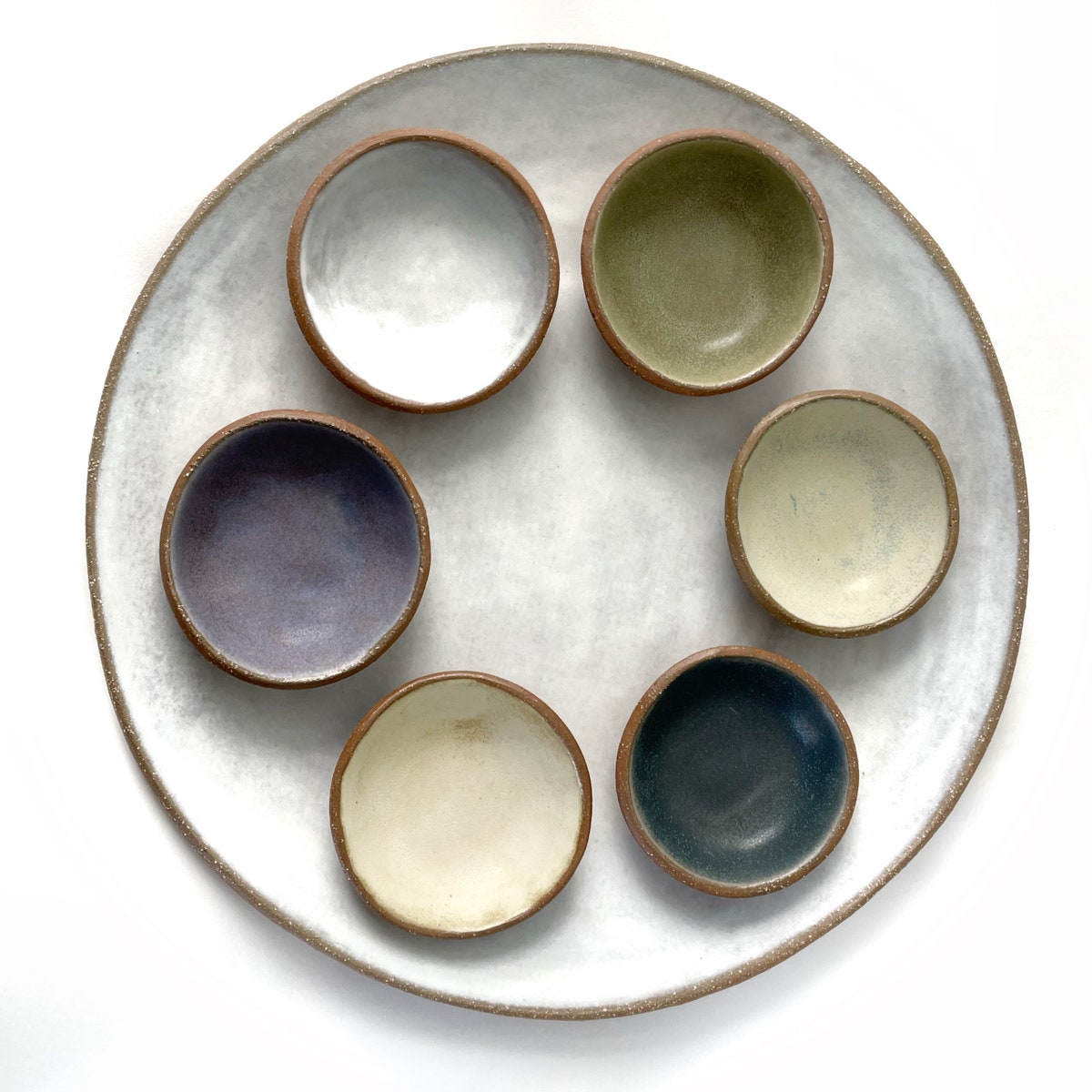 Passover Seder Plate. Stoneware Pottery Serving Plate and Little Dip Bowls Set. Hand-built Serving Platter. Minimalistic. Vermont Pottery - Etsy