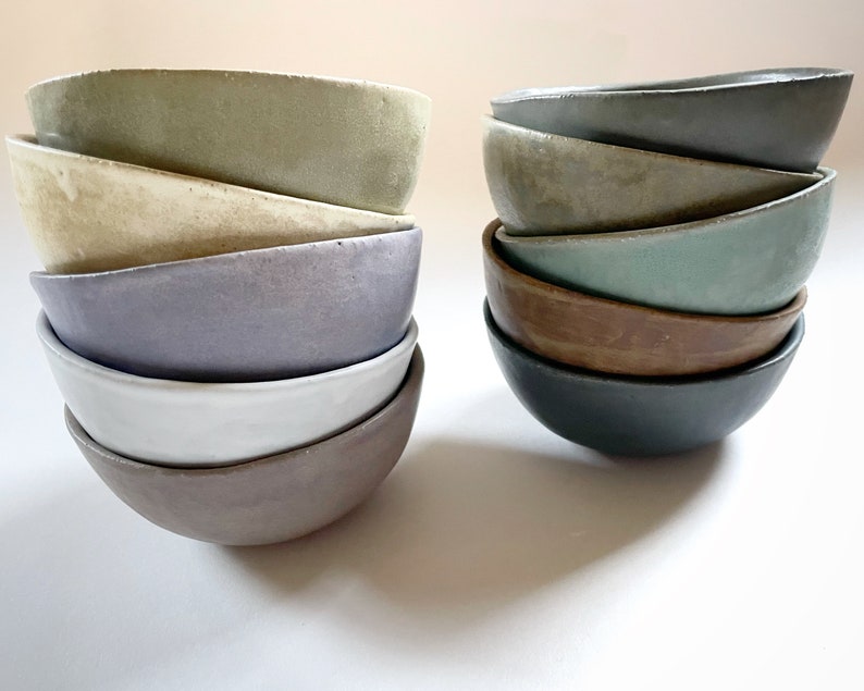 Pottery Bowl. READY TO SHIP. Hand-Built Ceramic Stoneware. Multiple Colors. Matte Glazed Tableware image 10