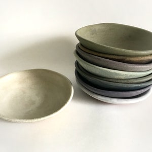 Pottery Shallow Dessert & Snack Bowl. Hand-Built Stoneware Ceramics. MADE TO ORDER. Multiple Colors. Matte Glazed Pottery image 6