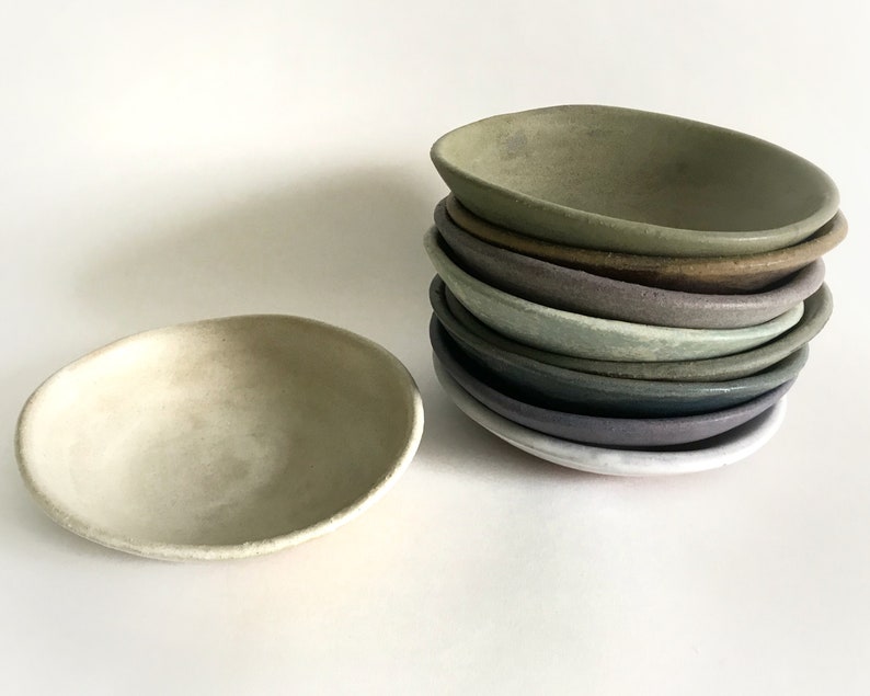 Pottery Shallow Dessert & Snack Bowl. Hand-Built Stoneware Ceramics. MADE TO ORDER. Multiple Colors. Matte Glazed Pottery image 6