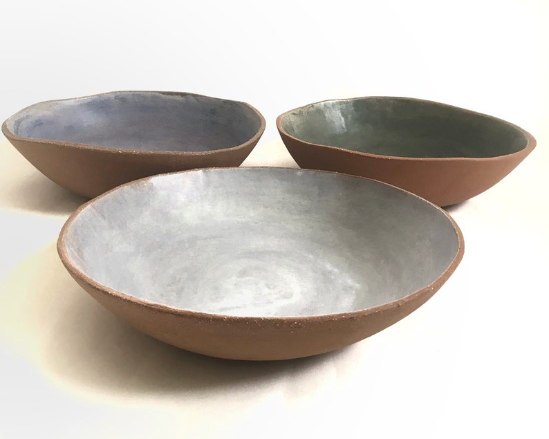 Pottery Serving Bowl. MADE TO ORDER. Salad Bowl. Fruit Bowl. Pasta Bowl. Handcrafted Ceramics. Multiple Colors. Mix and Match Tableware image 1