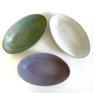 Handcrafted Oval Pottery Serving Bowl: MADE TO ORDER Matte Glazed Stoneware Dishes