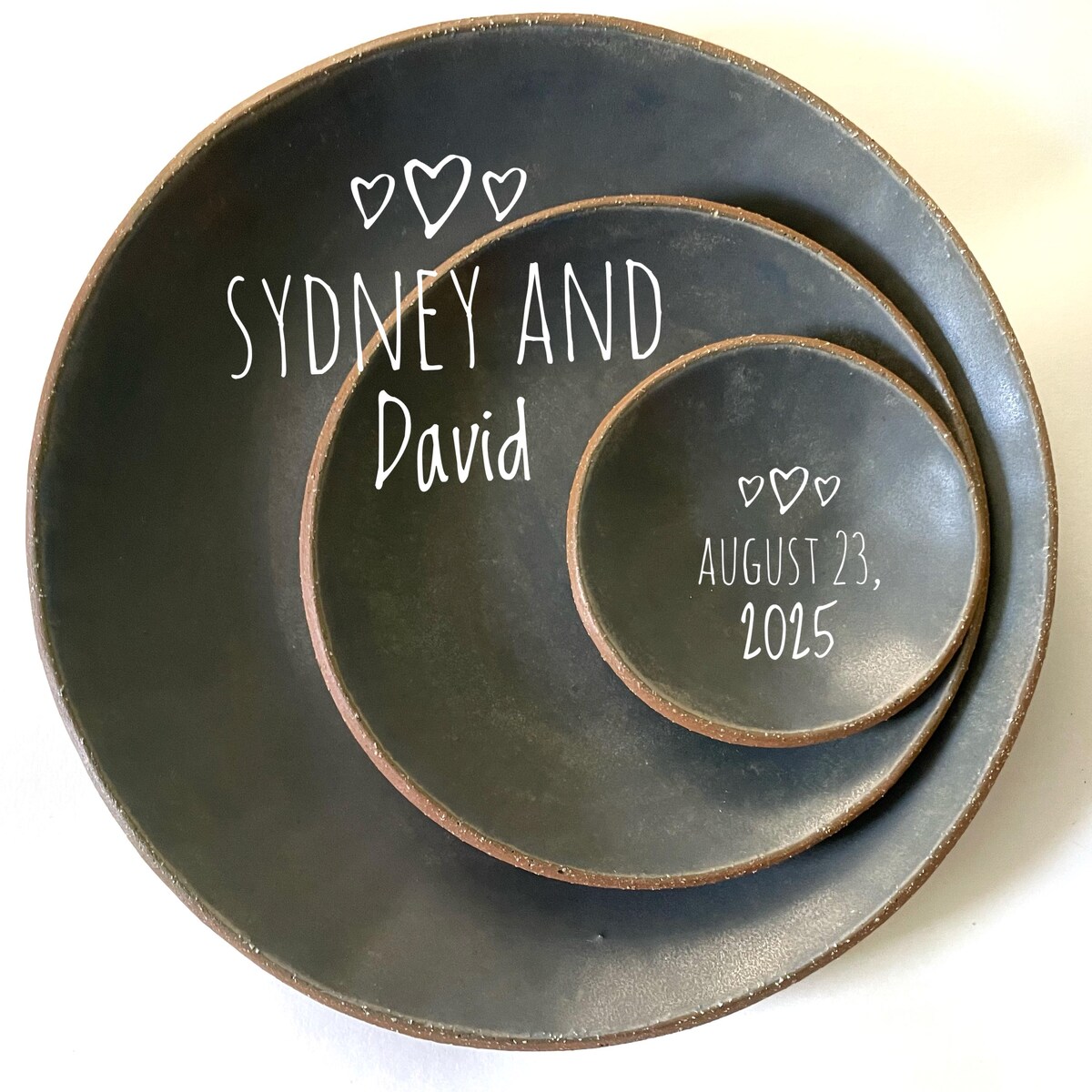 Pottery Plate Set. Made to Order. Hand-built Stoneware Ceramic Dinnerware. Deep Sea Blue Matte Glaze - Etsy