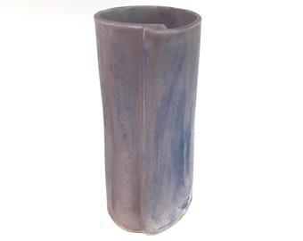 Tall Flower Vase. Cylinder Vase. Large Pottery Vase. Purple Home Accent. Table Centerpiece. Rustic Home Decor. Anniversary Gift. For Her